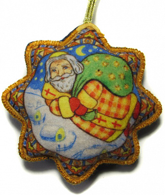 Підвіска фетрова Святий Миколай з мішком 8 см