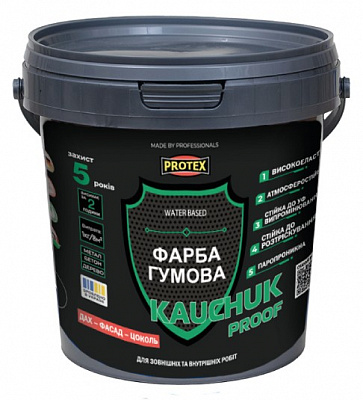 Універсальна гумова фарба гумова PROTEX Kauchuk Proof мат Червоно-коричнева 1,3кг