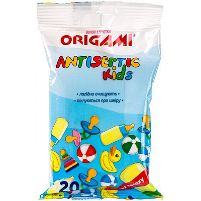 Вологі серветки Origami Antiseptic kids 20 шт.