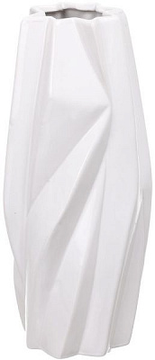 Ваза керамическая белая Crystal 13х13х30 см