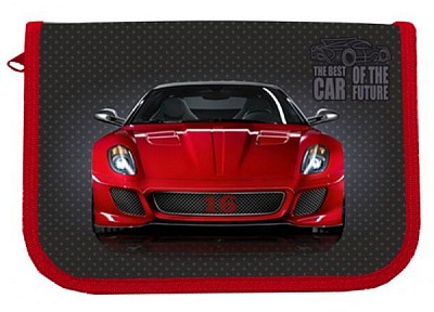 Пенал школьный Red Car с 2 отворотами 21210C CLASS разноцветный принт