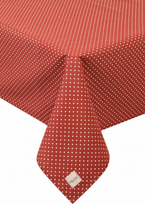 Скатерть Lucy Бордо горошек 133x180 см красный La Nuit 