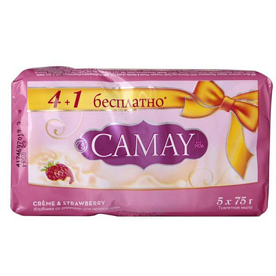 Мыло Camay Creme and Strawberry 5x75 г