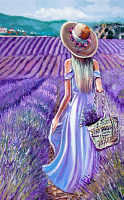 Репродукція Дівчина у лавандовому полі 50x80 см Арт Фемелі