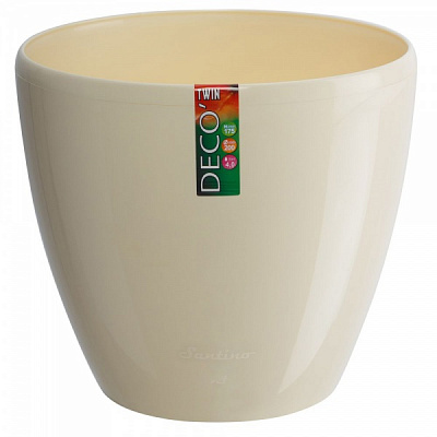 Вазон пластиковый Santino Deco Twin круглый 5,8 л крем 