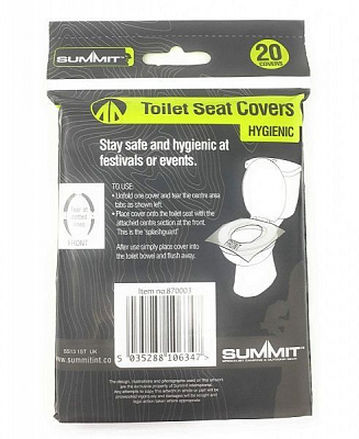 Накладки одноразовые на сиденье унитаза Summit Festival & Camping Toilet Seat Covers однослойная 20 шт.