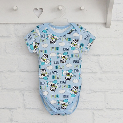 Боди детское для мальчика Blanka Пилот р.80 голубой 110136 