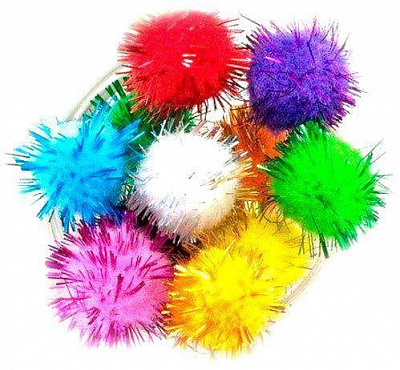 Декоративный элемент помпоны с люрексом диаметром 1,5 см 1 комплектов 50 шт. Річ-Ленд