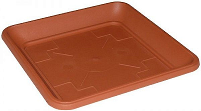 Поддон пластиковый OKT Тера 3 220 мм квадратный (14083) терракот 