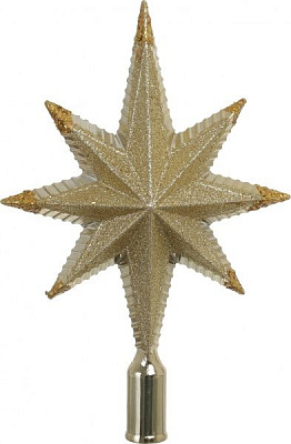 Верхівка для ялинки Різдвяна зірка 28х17 см комбінована золотий