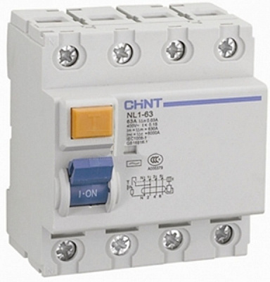 Диференційне реле CHINT NL1-63 6kA 4P 40A 30mA тип AC (DB) 200224