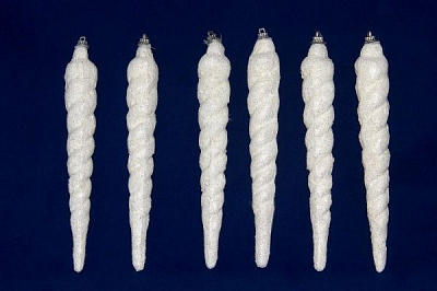 Набор елочных игрушек Сосульки с блестками 200060 d30 мм 10 см 6 шт./уп.