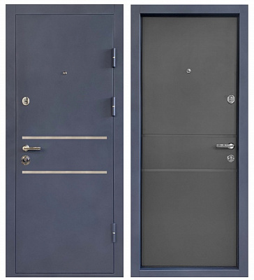 Дверь входная Министерство дверей КУ-Антрацит М грифель горизонт 2050x960 мм правая