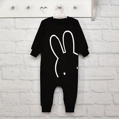 Ромпер унисекс Blanka Заец р.74 черный 12779 