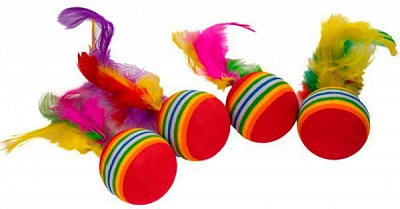 Игрушка для котов Lilli Pet COLOR BALL mit FEATHER