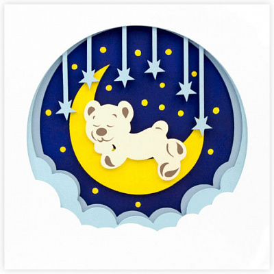 Набор для рисования картина 3D Мишка на луне (N0003505) 30Х30 см Rosa Talent 