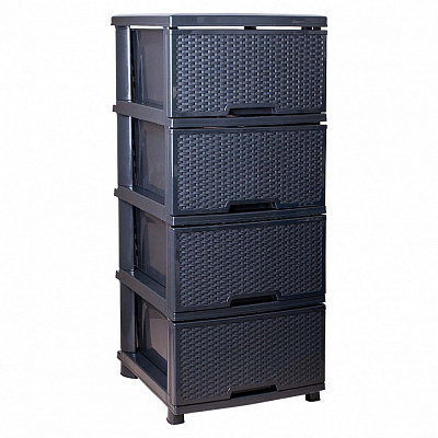 Комод Алеана 123094 на 4 шухляди Ротанг граніт 955x185x455 мм