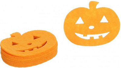 Декор из фетра Тыква 8 шт. 6,5х7,5 см оранжевый