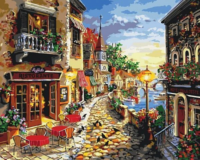 Картина за номерами Затишна вуличка Ідейка