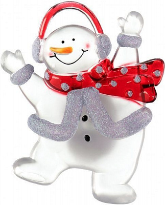 Декоративна фігура LED Сніговик з присоскою 13 см