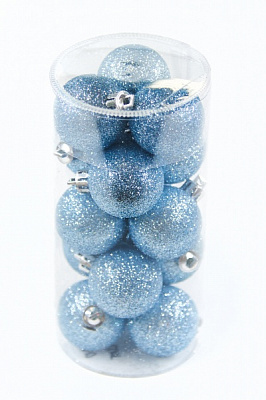 Набор елочных шаров светло-голубые d30 мм 15 шт./уп. 