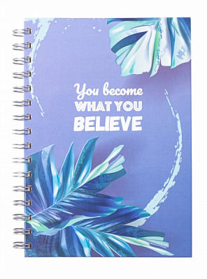 Блокнот на спіралі Exotic А5 80 арк. клітинка лавандовий Buromax