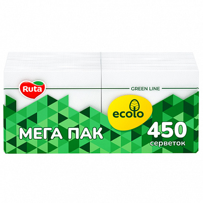 Салфетки столовые Ecolo 21x24 см 450 шт.