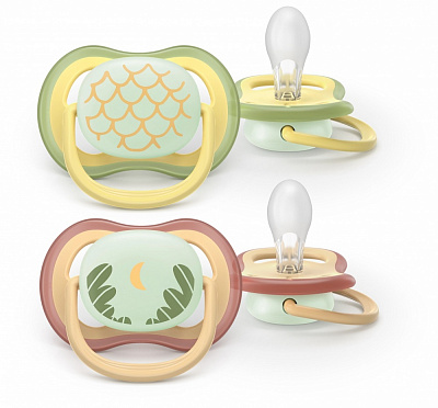 Пустышка Philips Avent SCF376/27 Ultra Air Ночная, 0-6 мес., нейтральная