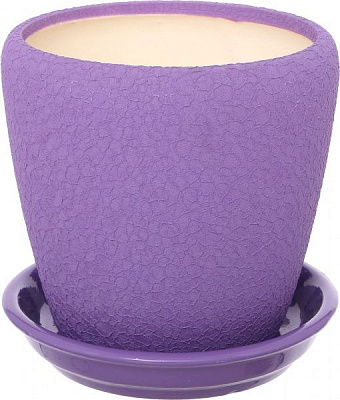 Горшок Ориана-Запорожкерамика Грация №4 шелк круглый 1,2л сиреневый (056-4-080) 