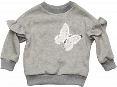 Свитшот Модний Карапуз Бабочка р.86 серый 03-00859-0 
