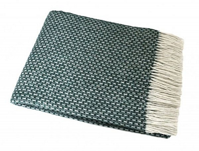 Плед Metro Boucle/2 140x200 см білий із зеленим La Nuit