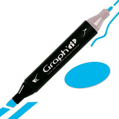 Маркер двосторонній Graph'it GI07150 блакитний ціан