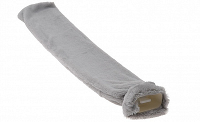 Подушка-грілка Гумова KM у чохлі зі штучного хутра 72x12 см сірий