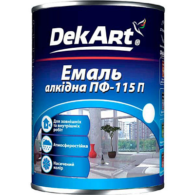 Емаль DekArt алкідна ПФ-115П яскраво-зелений глянець 2,8кг