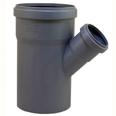 Трійник каналізаційний EVCI Plastik 110x50 мм 45°