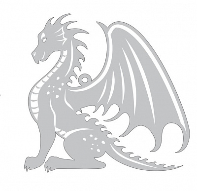 Декорация Дракон маленький Новогодний 4 10х10х0,3 см DRGNL4