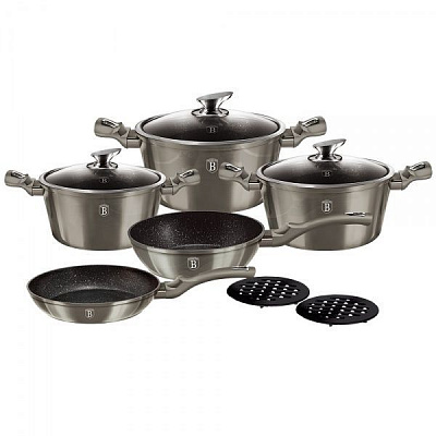 Набір посуду Metallic Line CARBON Edition 10 предметів BH 1219N Berlinger