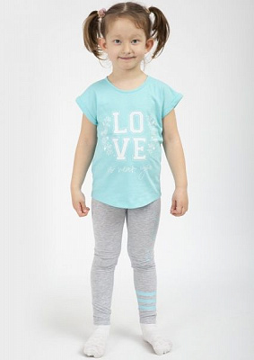 Комплект для девочек Roksana Active р.110-116 бирюзовый-серый №0020/12143 