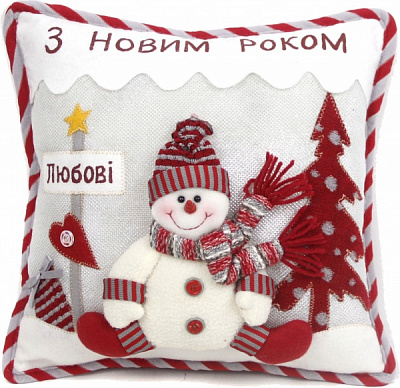 Подушка Лось/Сніговик в асортименті 32 см
