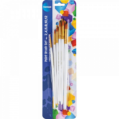 Набор кистей нейлон 6 шт. (№2, №4, №6, №8, №10, №12) 84684 Centrum 