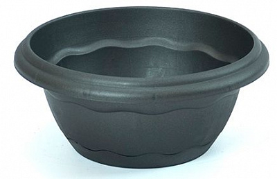 Горщик пластиковий Plastiken Terra Centro 7681 круглий 3 л антрацит