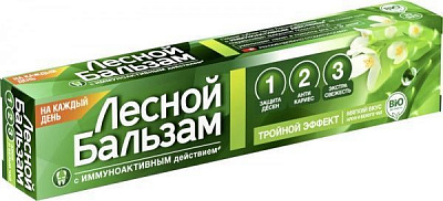 Зубная паста Лесной бальзам с экстрактами алоэ вера и белого чая на отваре трав 75 мл