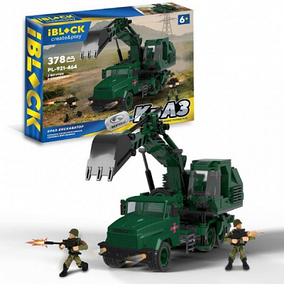 Игрушка-конструктор Iblock Армия КрАЗ Экскаватор PL-921-464