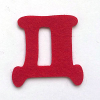 Буква Д 2 мм, 5,5 см червоний