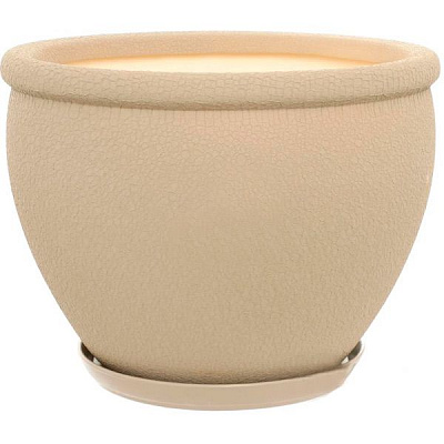 Горшок керамический Ориана-Запорожкерамика Вьетнам №1 шелк круглый 18л капучино (011-1-090) 