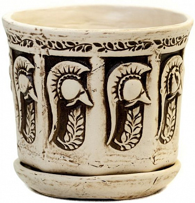 Горщик шамотний Олександр круглий 2л бежевий