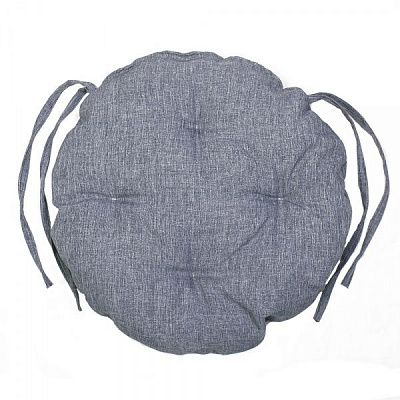 Подушка на стул Гавана круглая стеганая 36х36х5 серая