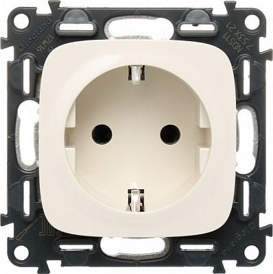 Розетка с заземлением Legrand Allure без шторок кремовый 753821