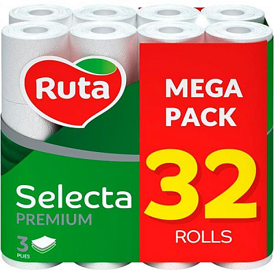 Туалетная бумага Ruta Selecta трехслойная 32 шт.