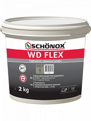 Фуга Sika Цементна Еластична SCHONOX WD FLEX (1-6ММ) 2кг пакет сріблясто-сірий
